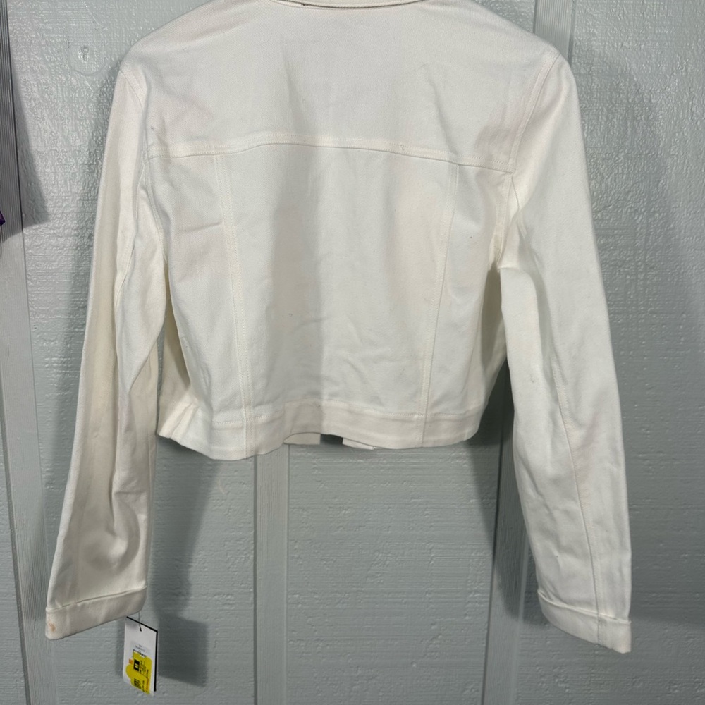 DKNY Women's Denim Cropped Button Up Jacket Size Small NWT - Picture 8 of 10